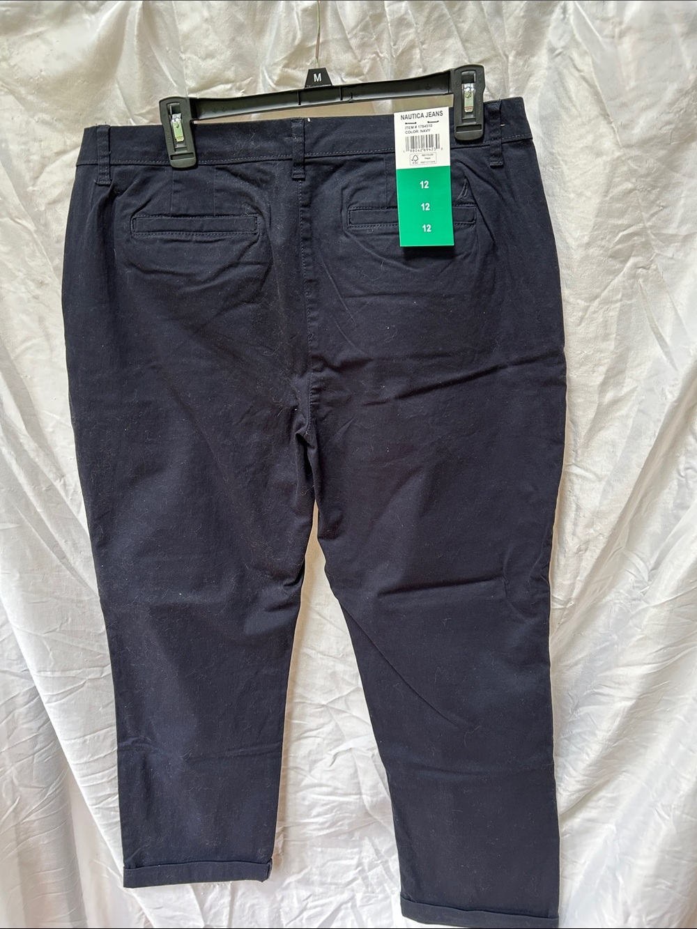 NWT Nautica Women's Dark Navy Cropped Ankle Pants size 12